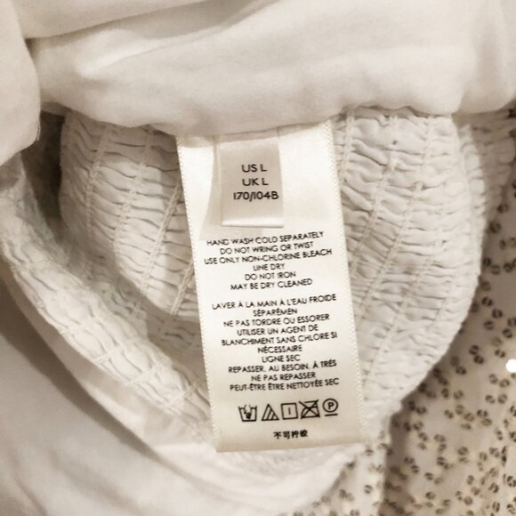 Anthropologie Surplice White Sequin Tie-Front Blouse, Large - Picture 11 of 12